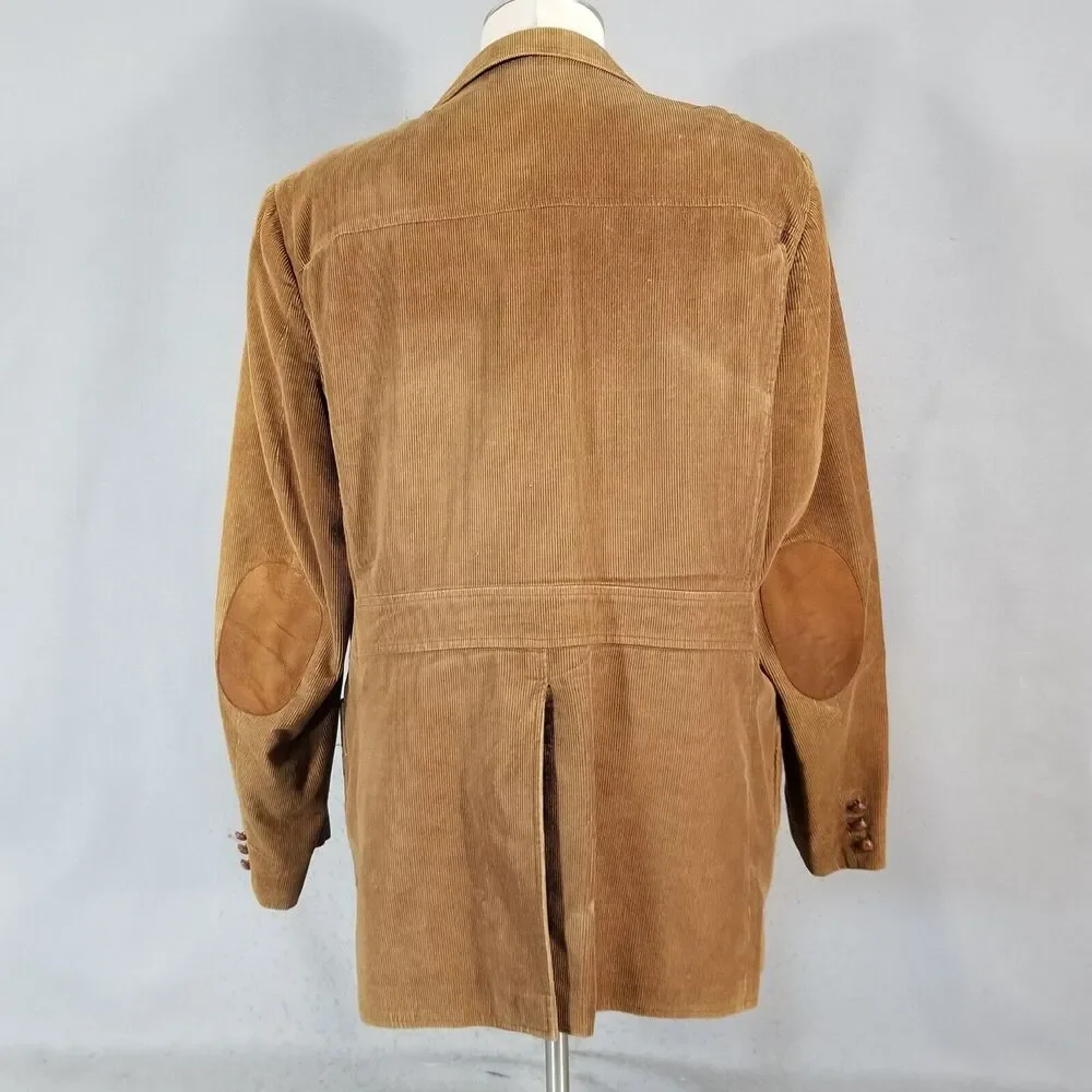 Brad Whitney sport coat jacket men's 46L‎ brown corduroy vintage cotton